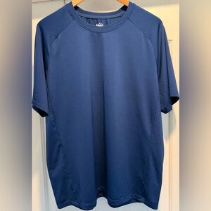 EUC⚡️REI Co-op Performance Tee Blue Large Stretch Athletic Hiking Shirt 🥾